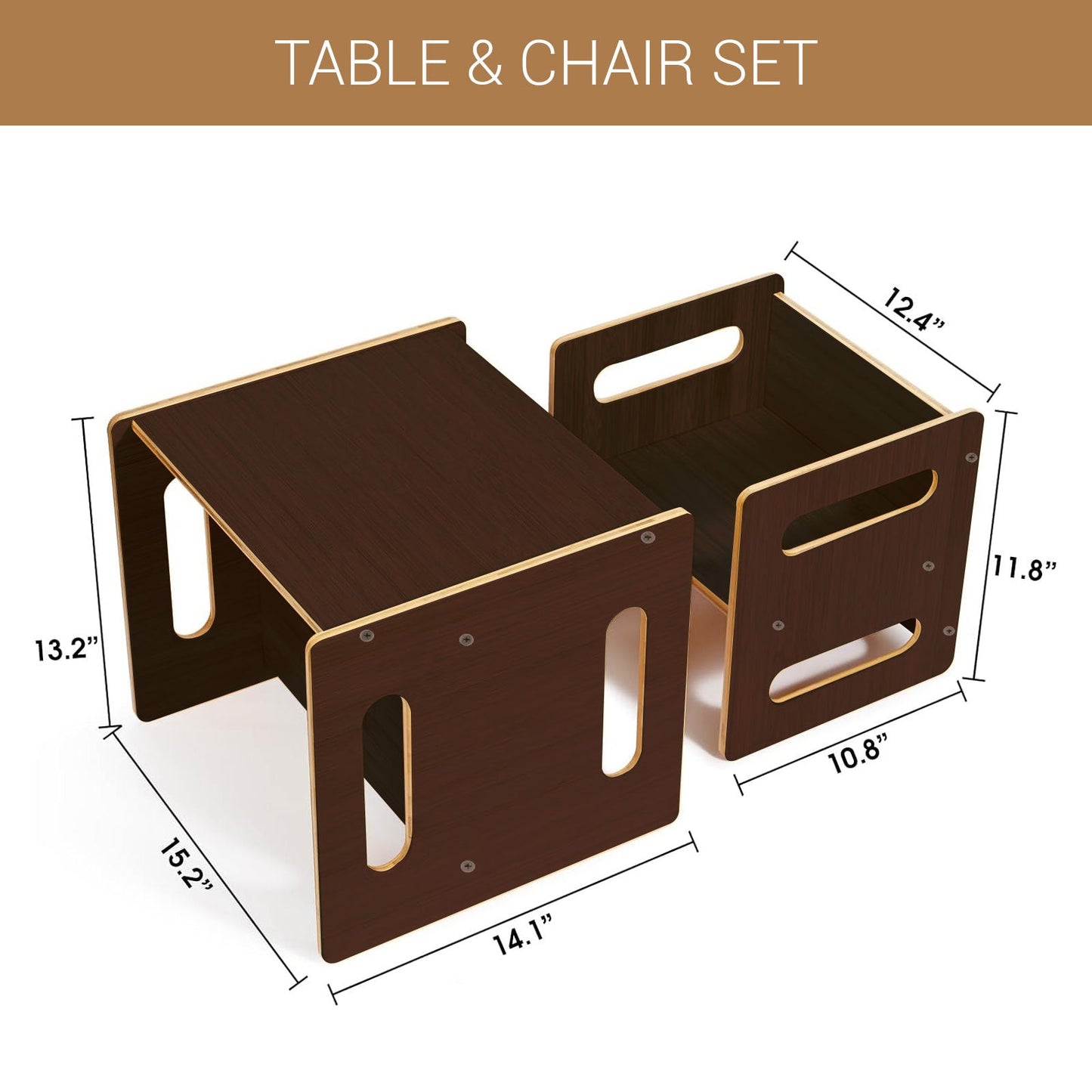 Wooden Folding Table and Chair Set for Toddlers Suitable for 2 to 10 Years