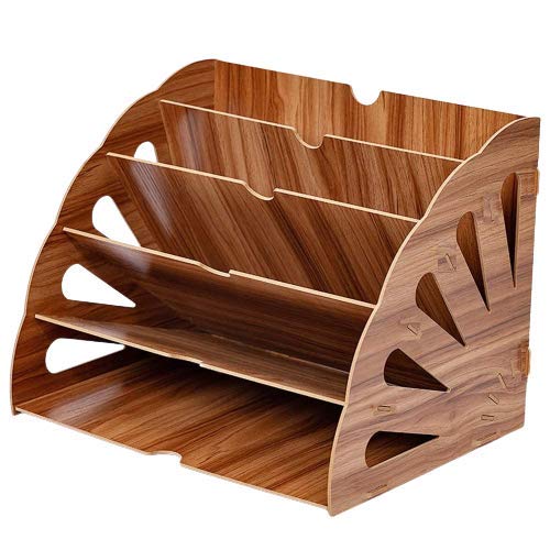 Wooden Foldable Desktop File Organizer