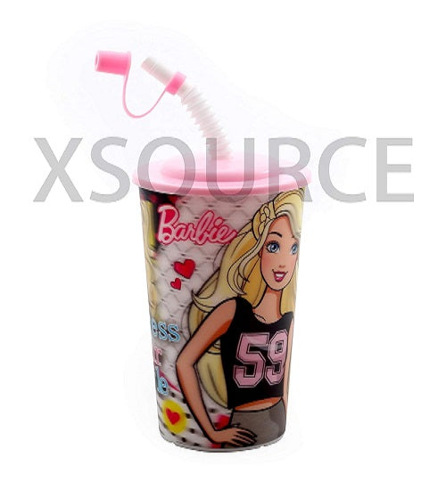 Sipper 3D Glass Look Cartoon Character Sipper Glass with Straw