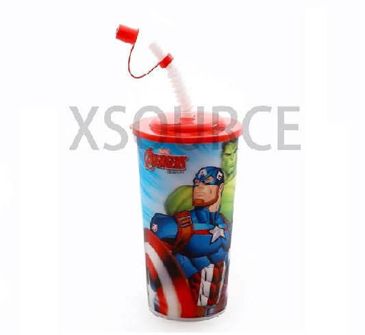Sipper 3D Glass Look Cartoon Character Sipper Glass with Straw