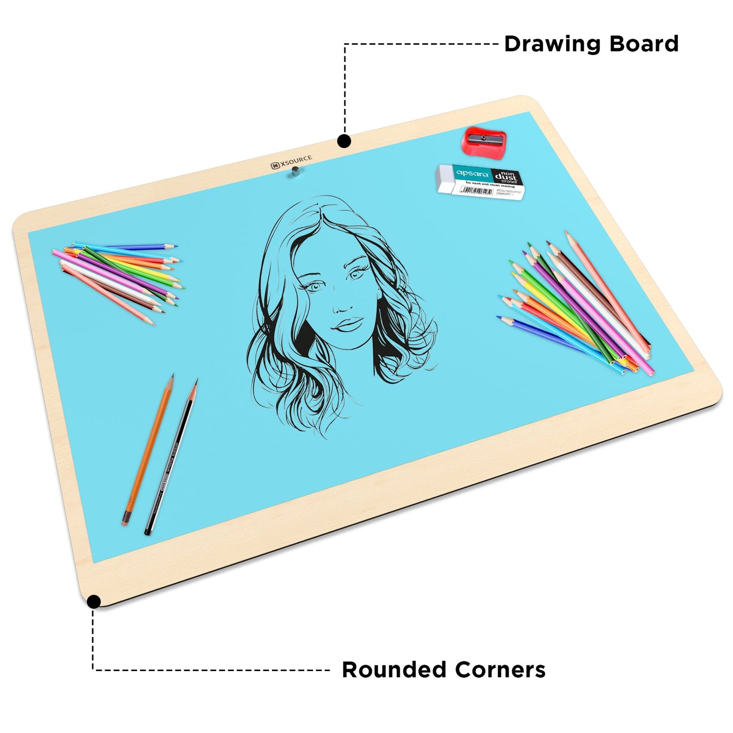 Wooden Lightweight Drawing Board with Magnet for Kids & Artists