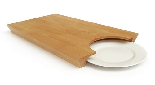 Wooden Cutting Board with Plate Slot
