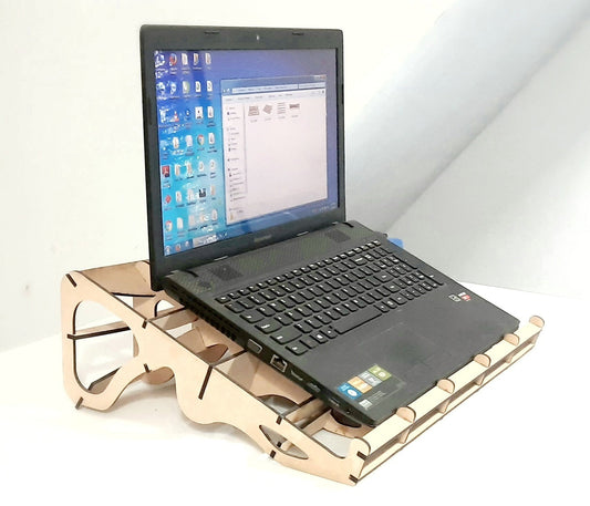Wooden Parametric Low Heighted Laptop Stand for All Kind of Laptops