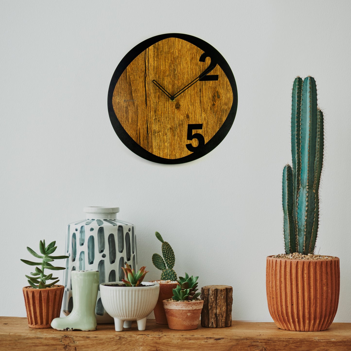 Wooden Non Ticking Wall Clock