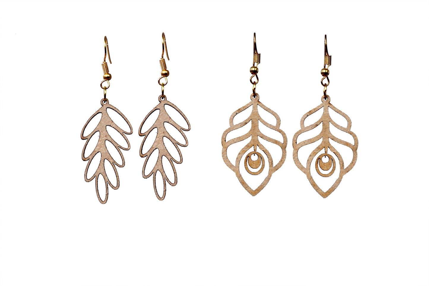 Wooden Floral Earrings with Jewelry Organizer Box Set of 6 Pairs for Women and Girls