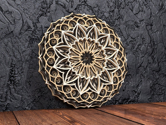 Circle 6 Layer Wooden Photo Frame for Home and Office