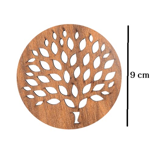 Wooden Golden Tree Tea Coasters Set of 6