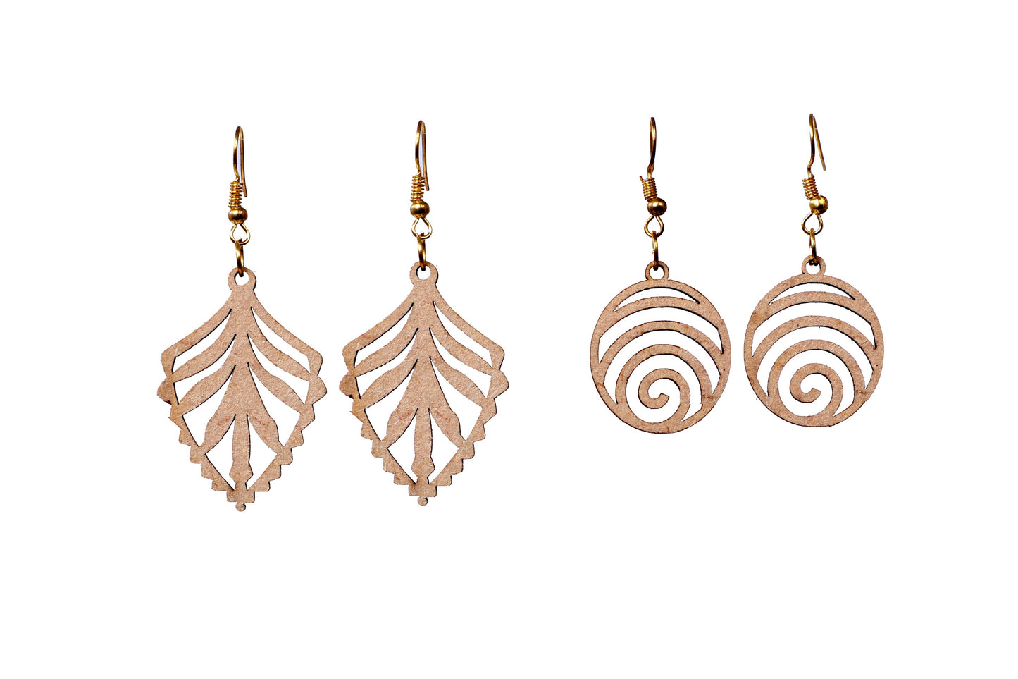 Wooden Floral Earrings with Jewelry Organizer Box Set of 6 Pairs for Women and Girls