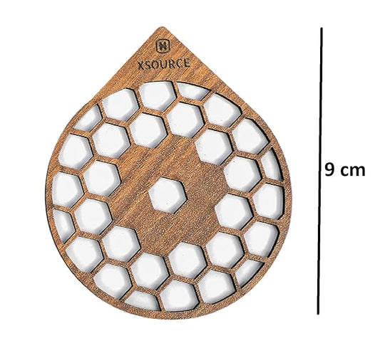 Wooden Golden Honey Comb Tea Coasters Set of 6