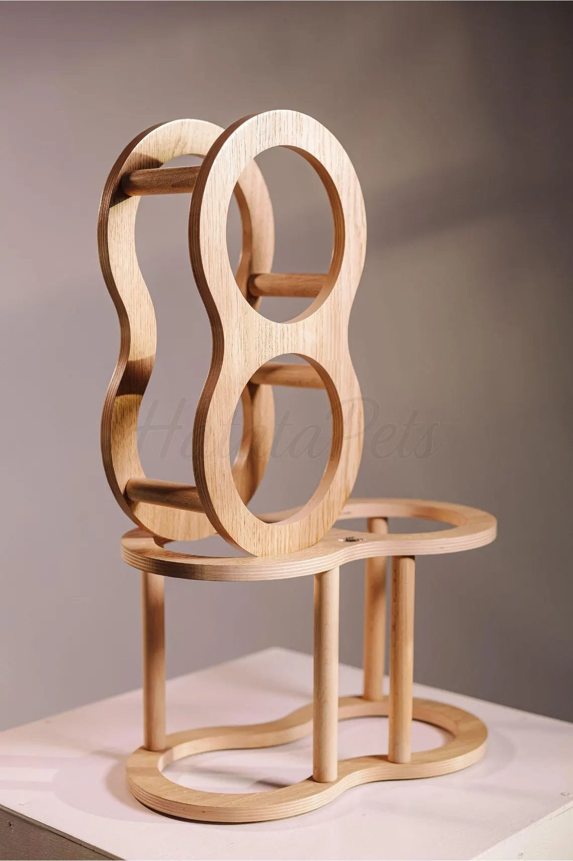 Bowl Elevated Wooden Pet Feeder Stand