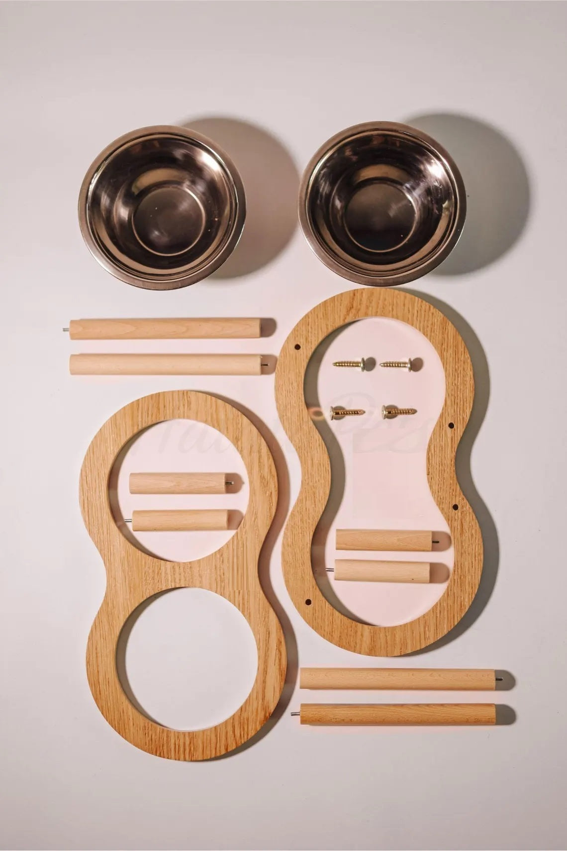 Bowl Elevated Wooden Pet Feeder Stand