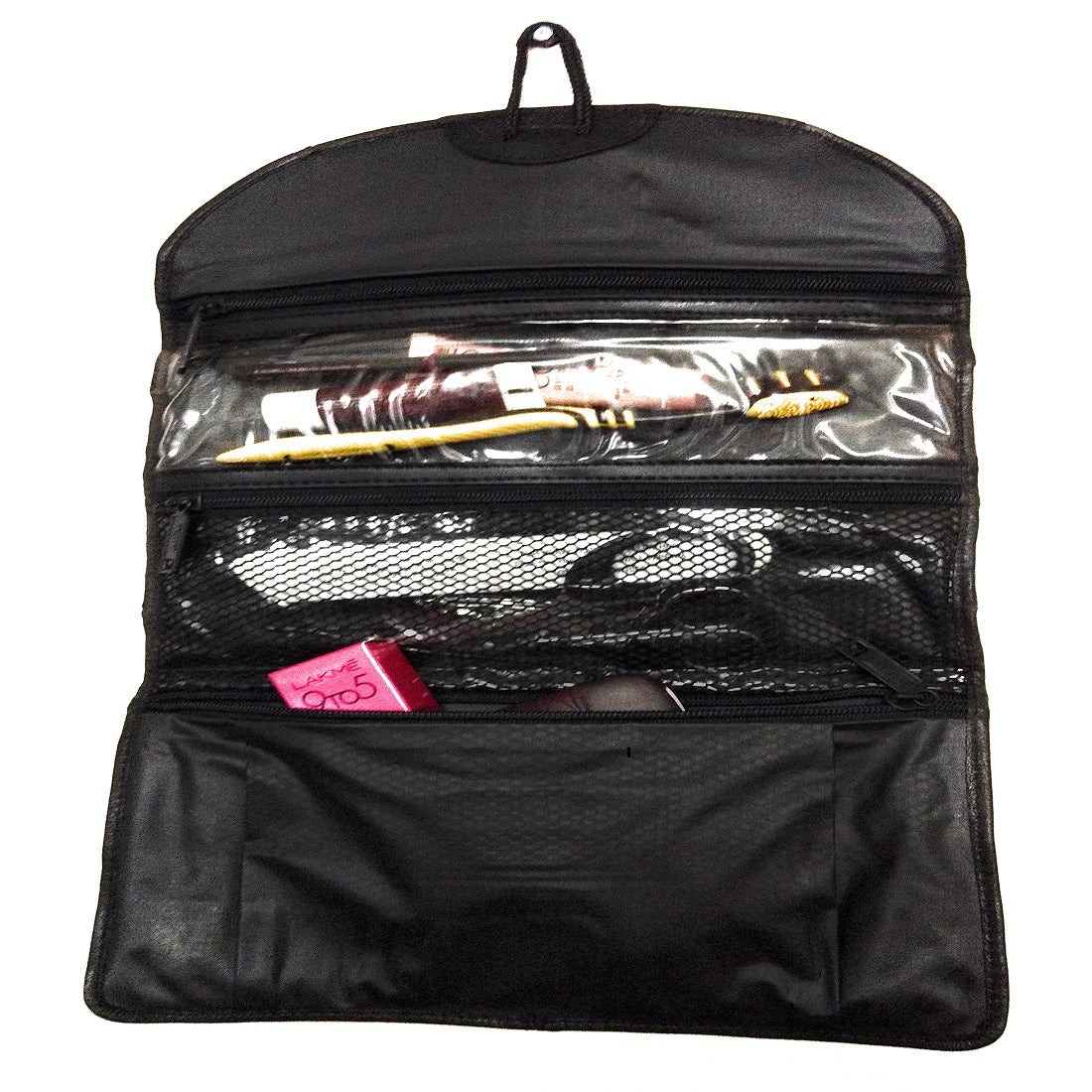 Men's Black Leather Toiletry Bag