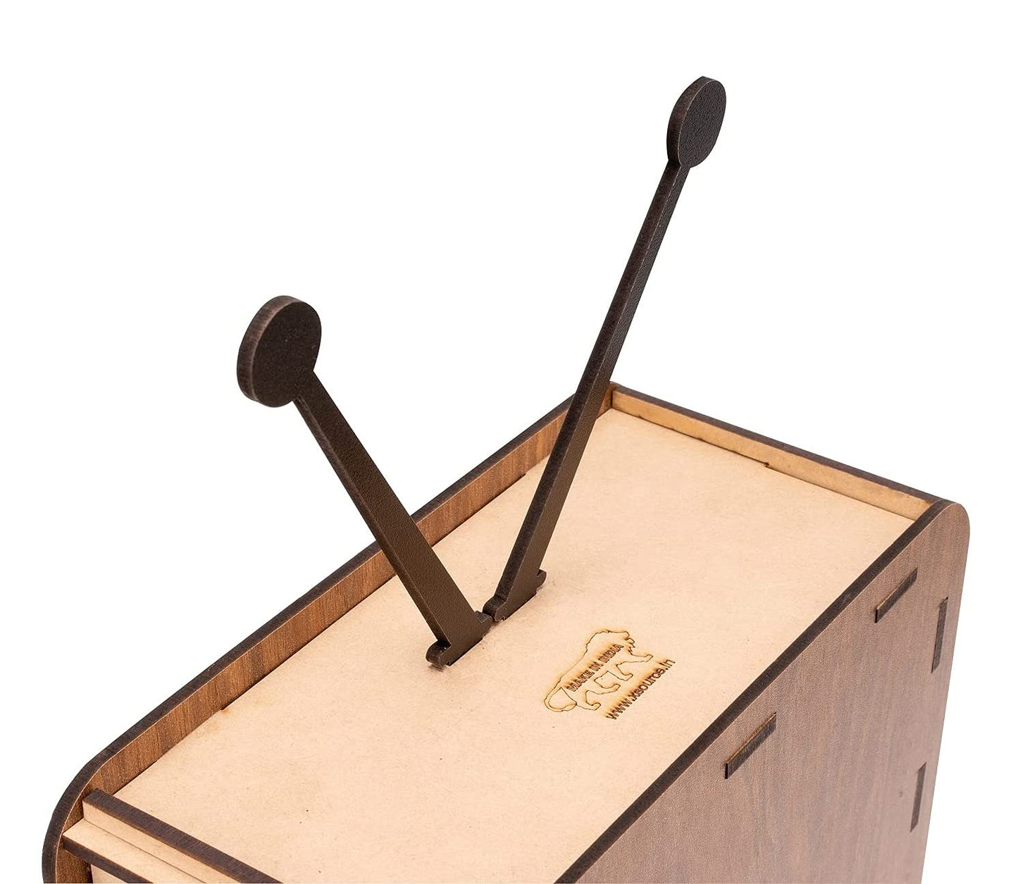 Wooden Retro Style TV Shape Mobile Magnifying Glass Stand