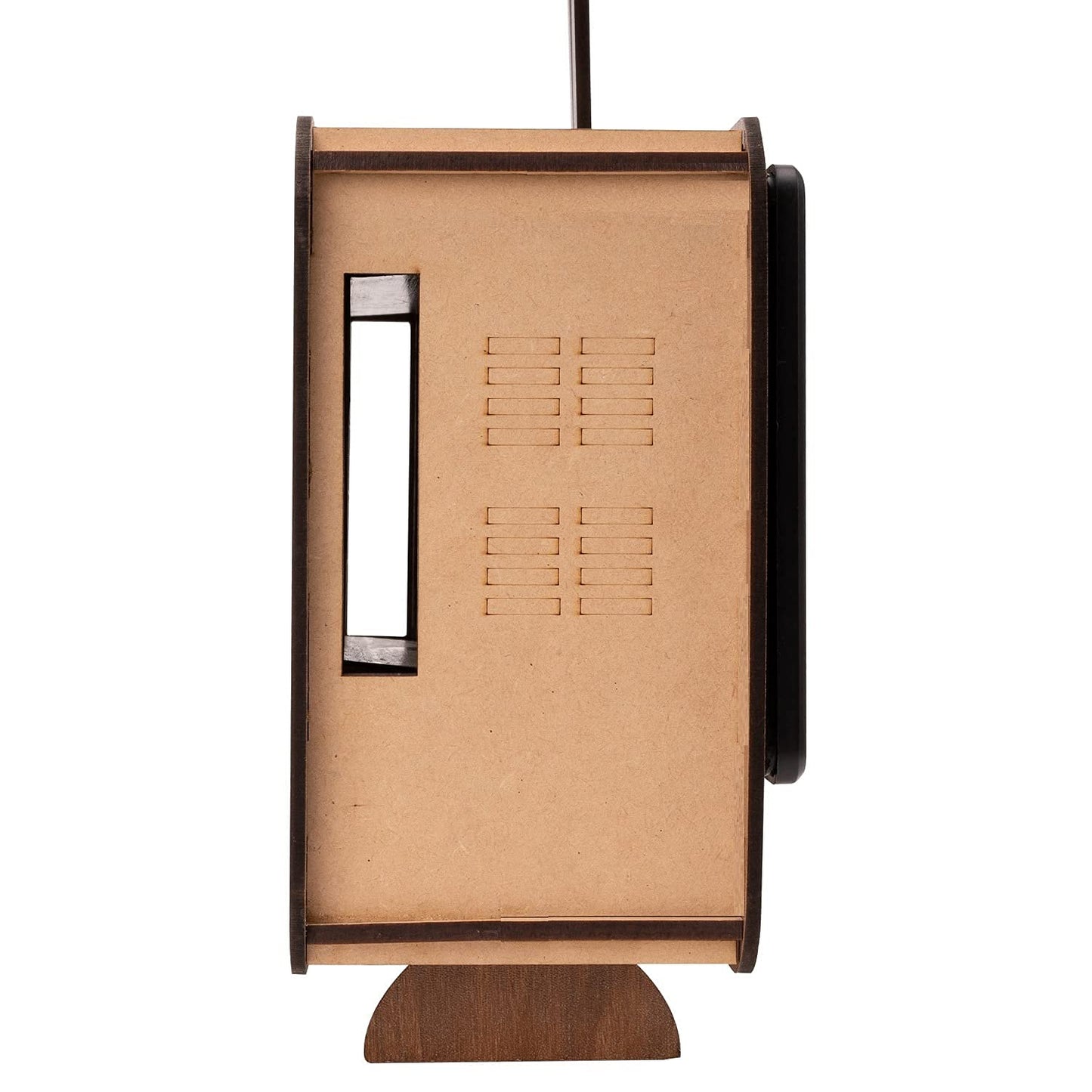 Wooden Retro Style TV Shape Mobile Magnifying Glass Stand