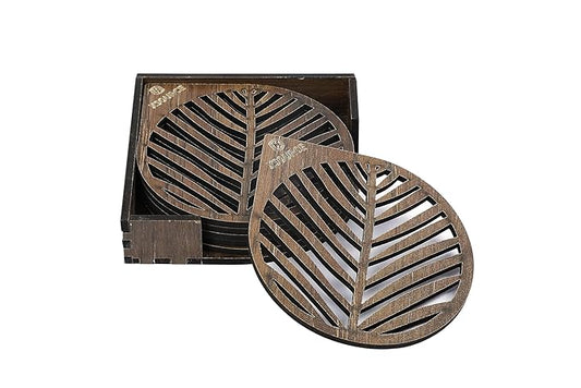 Wooden Pear Tea Coasters Set of 6