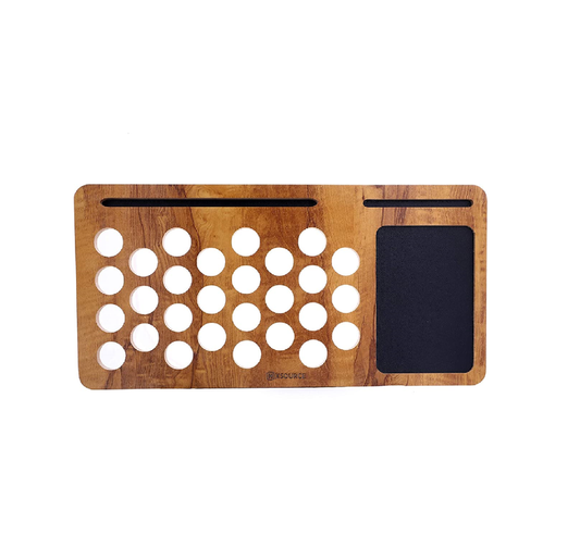 Wooden Lap Desk for Laptop with Vent Holes, Built in Leather Finished Mouse Pad & Device Ledge, Pen, Tablet & Phone Holder (Copy)