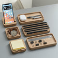 Wooden Desk Organiser Tray with Compartments - Design 4 (Modular Set)