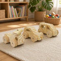 Wooden Toy Vehicle Set - Car, Van & Helicopter, Single or Combo Set of 3