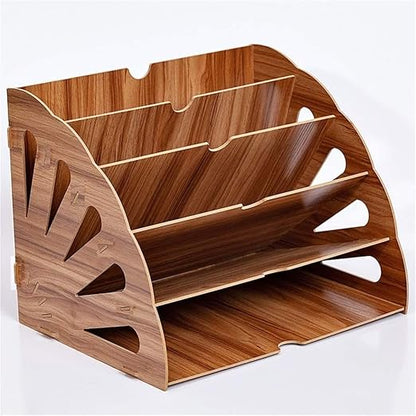 Wooden Foldable Desktop File Organizer