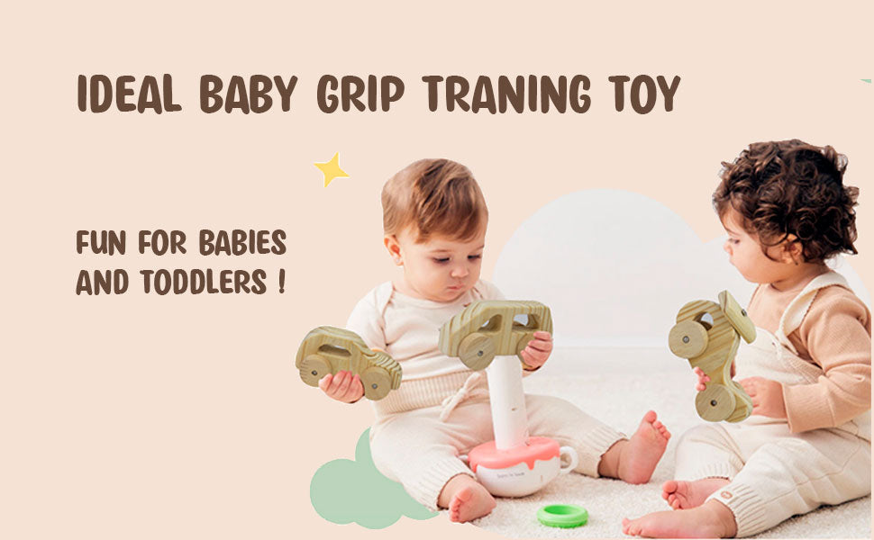 Natural Wooden Car, Van & Helicopter Toys Safe, Eco-Friendly, Educational Toy Set for Toddlers