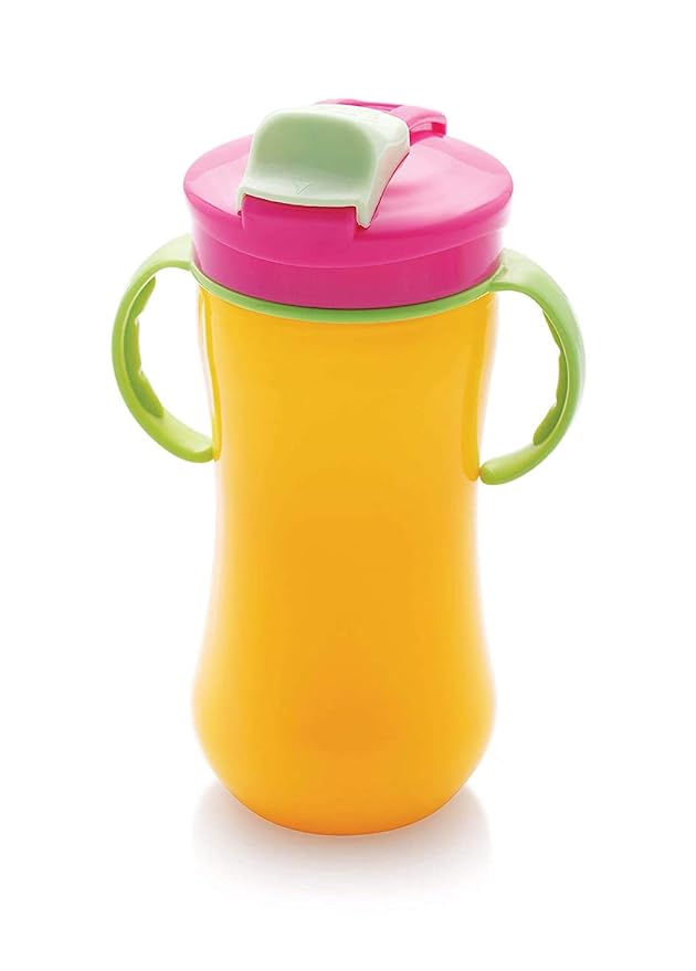 Baby Sipper Cup with Straw Leak-Proof, Dual Handle, Flip-Top Lid