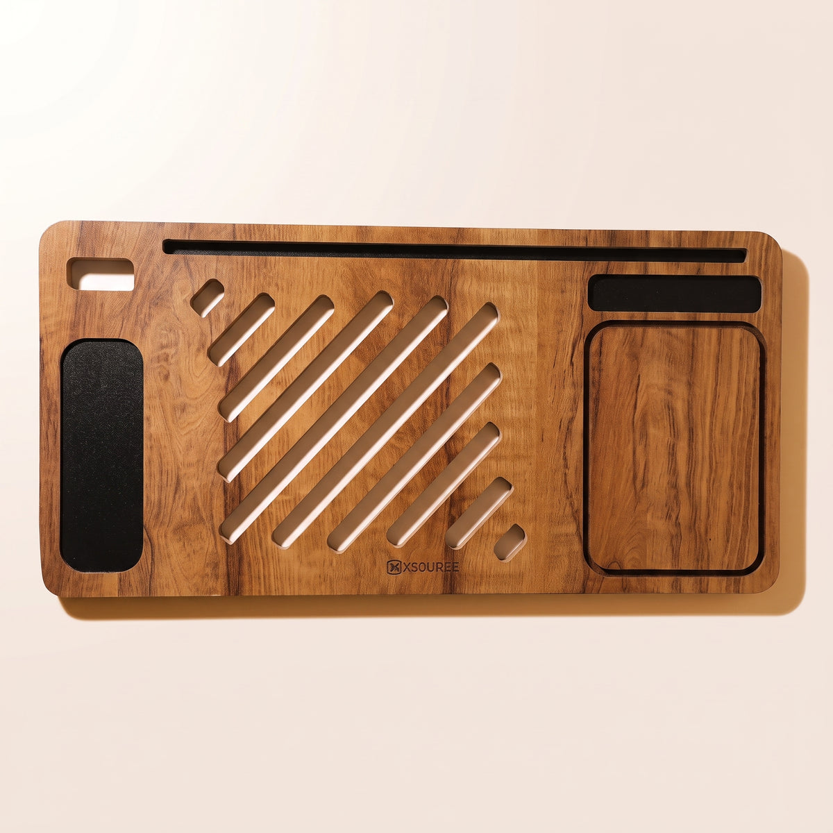 Wooden Lap Desk - Cross & Round Design, Stable Laptop/Notebook Surface
