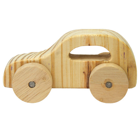 Natural Wooden Car, Van & Helicopter Toys Safe, Eco-Friendly, Educational Toy Set for Toddlers