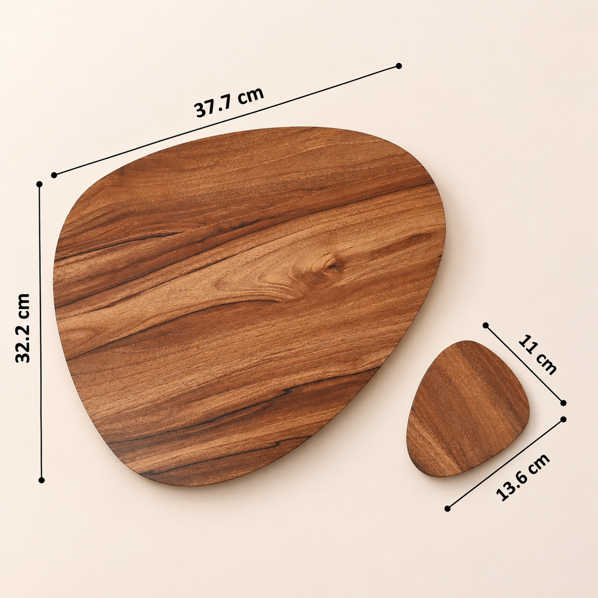 Wooden & Leather Placemat Set with Matching Tea Coasters Oval