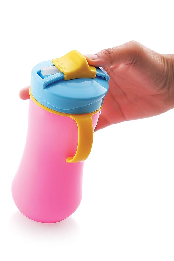 Baby Sipper Cup with Straw Leak-Proof, Dual Handle, Flip-Top Lid