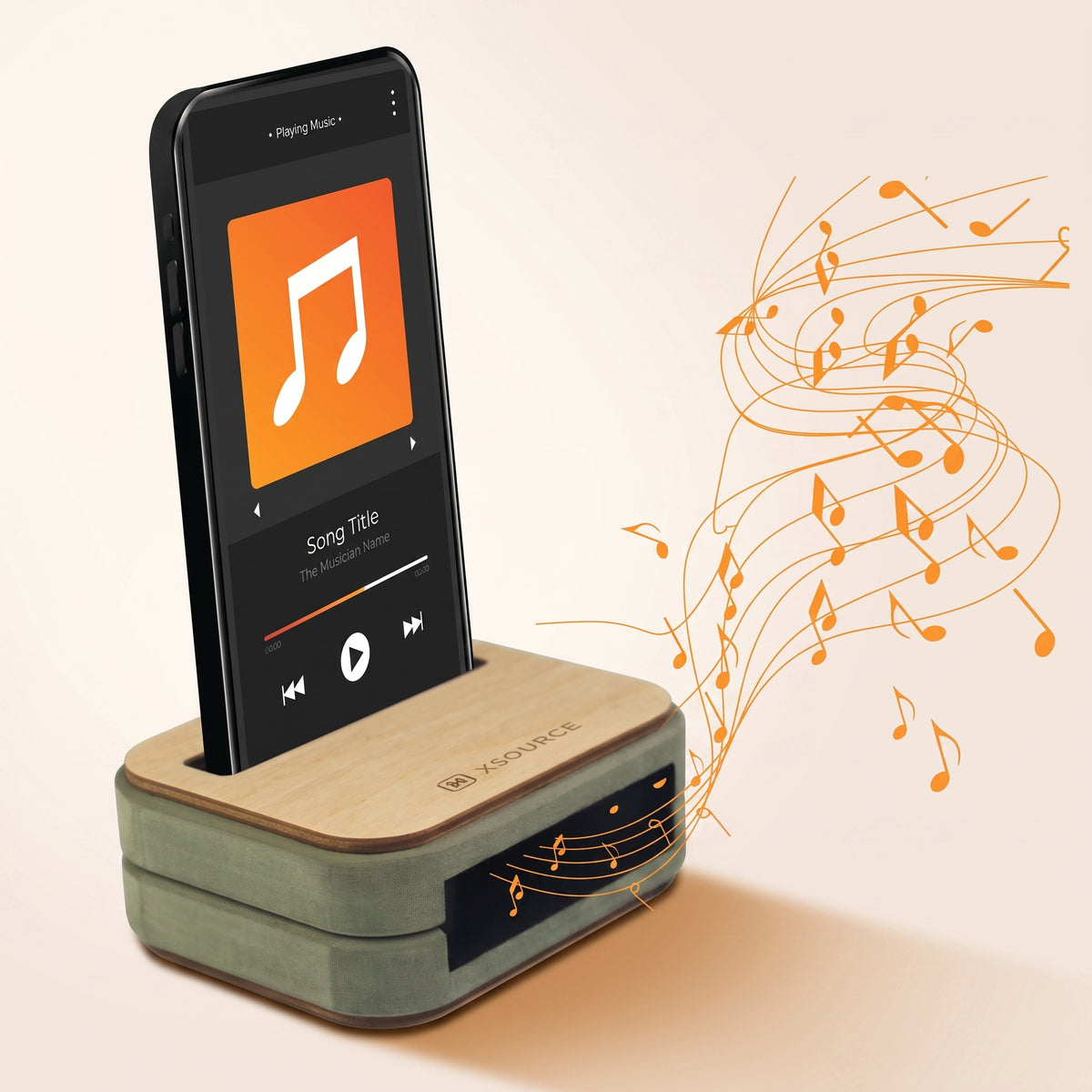 Wooden Mobile Sound Enhancer Phone Stand - Louder Sound, No Power Needed