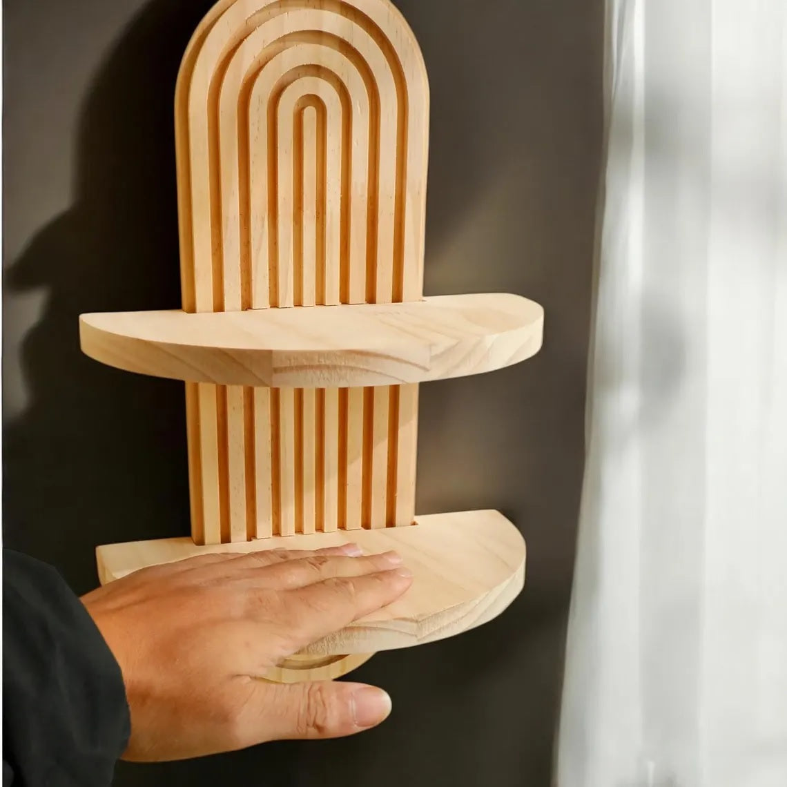 Wooden Wall Shelf - Seasoned Pine, 1 Tier or 2 Tier