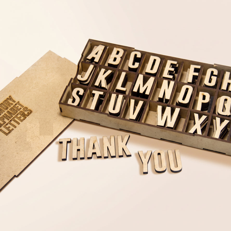 Wooden Alphabet Letters A-Z Set - Beige or Multi-Color, Nursery & Learning Decor