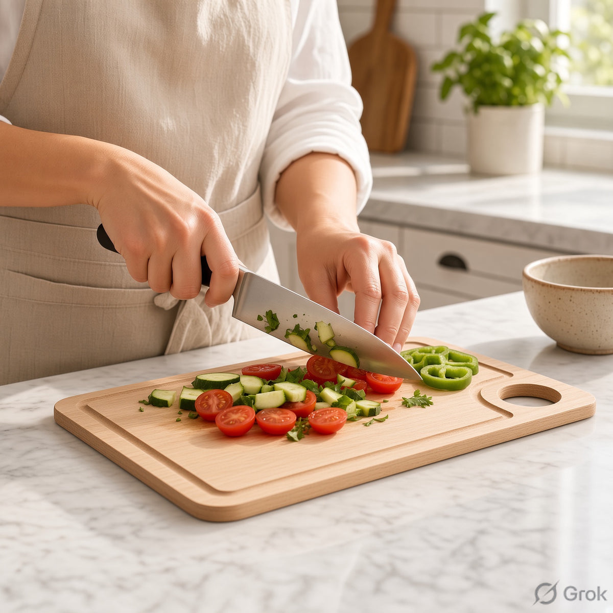 Wooden Chopping Board - Natural Rubberwood, Small/Large/With Serving Plate