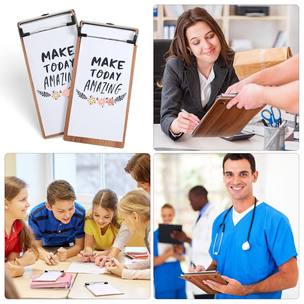 Mini Wooden Clipboard Set - Photo Wall Display & Menu Holder, Bulk Packs