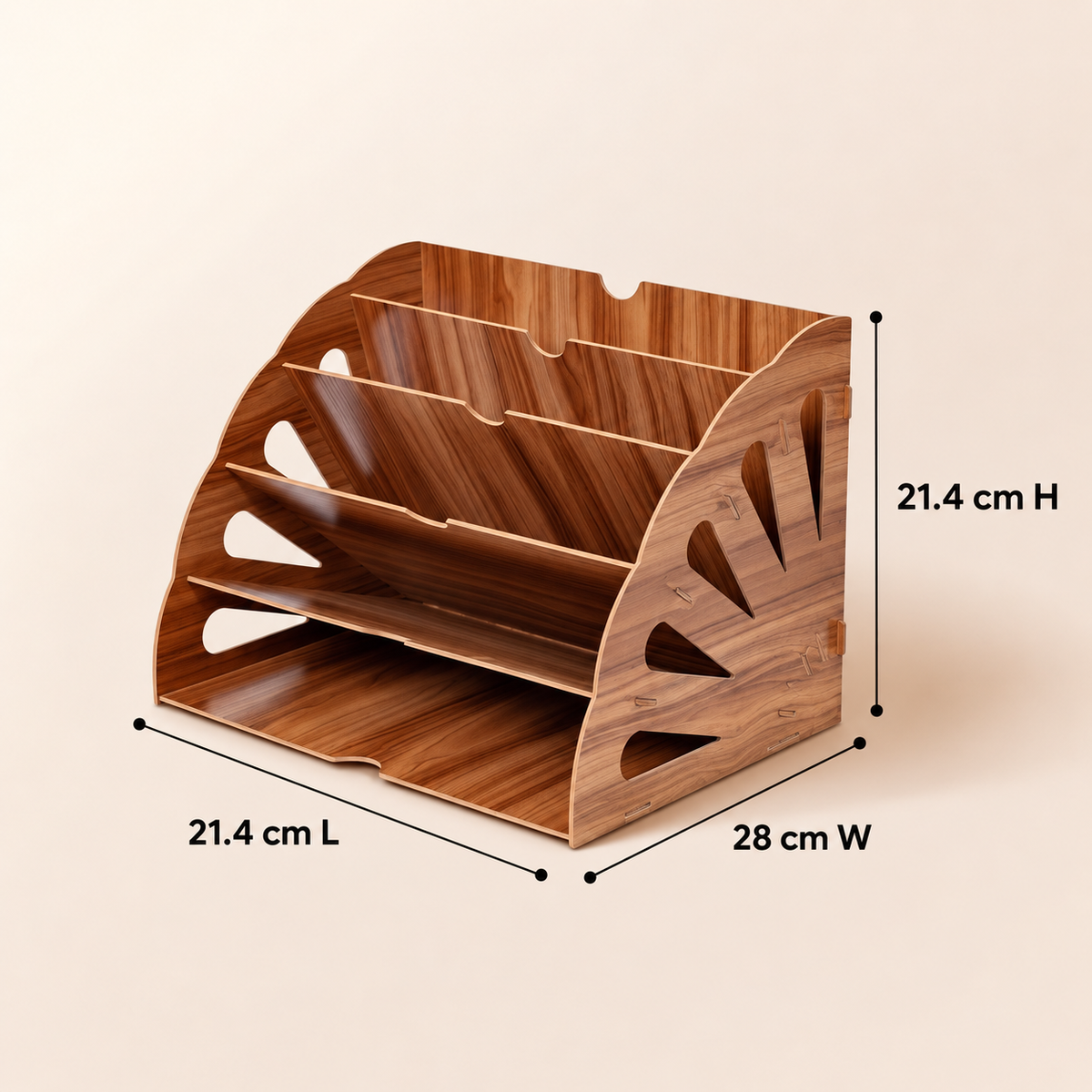 Wooden Magazine Holder - Angled Rack for Magazines, Mail & Files