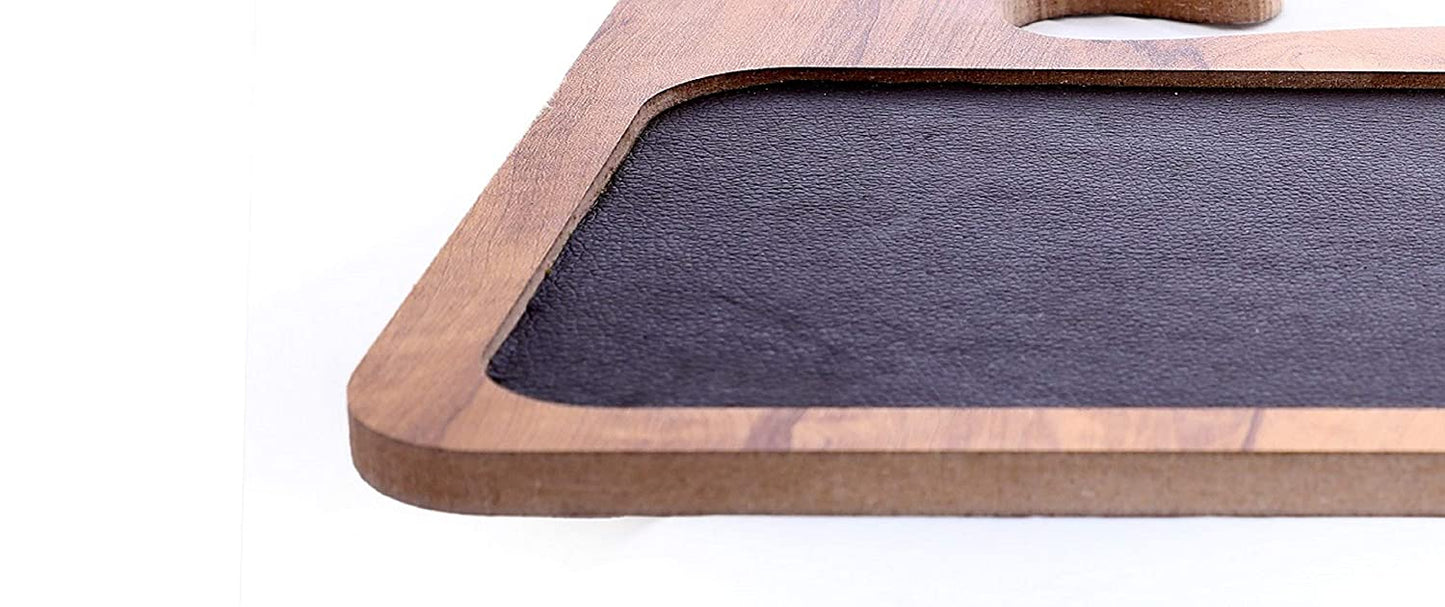 Wooden Multifunctional Car Desk-Laptop, Food, Steering Wheel, Tray, Drink Holder