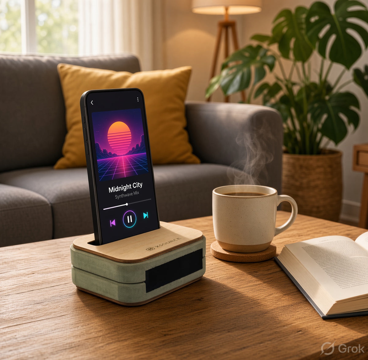 Wooden Mobile Sound Enhancer Phone Stand - Louder Sound, No Power Needed