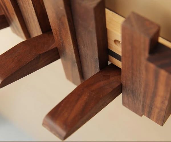 Teak Wooden Wall Mounted Hook Rack Stylish Space-Saving