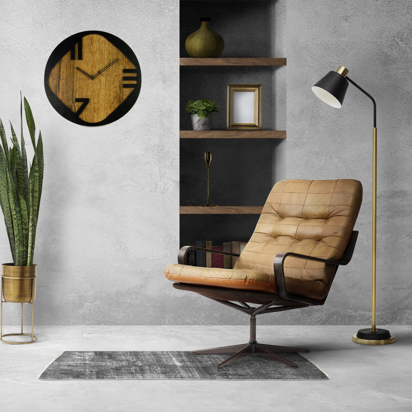 Wooden Non Ticking Wall Clock