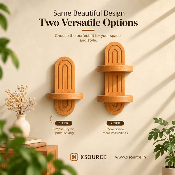 Wooden Wall Shelf - Seasoned Pine, 1 Tier or 2 Tier