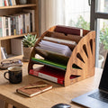 Wooden Magazine Holder - Angled Rack for Magazines, Mail & Files