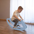 Wooden Rocking Horse for Kids - Birch Plywood, Pink/Blue, Sturdy Rocking Base