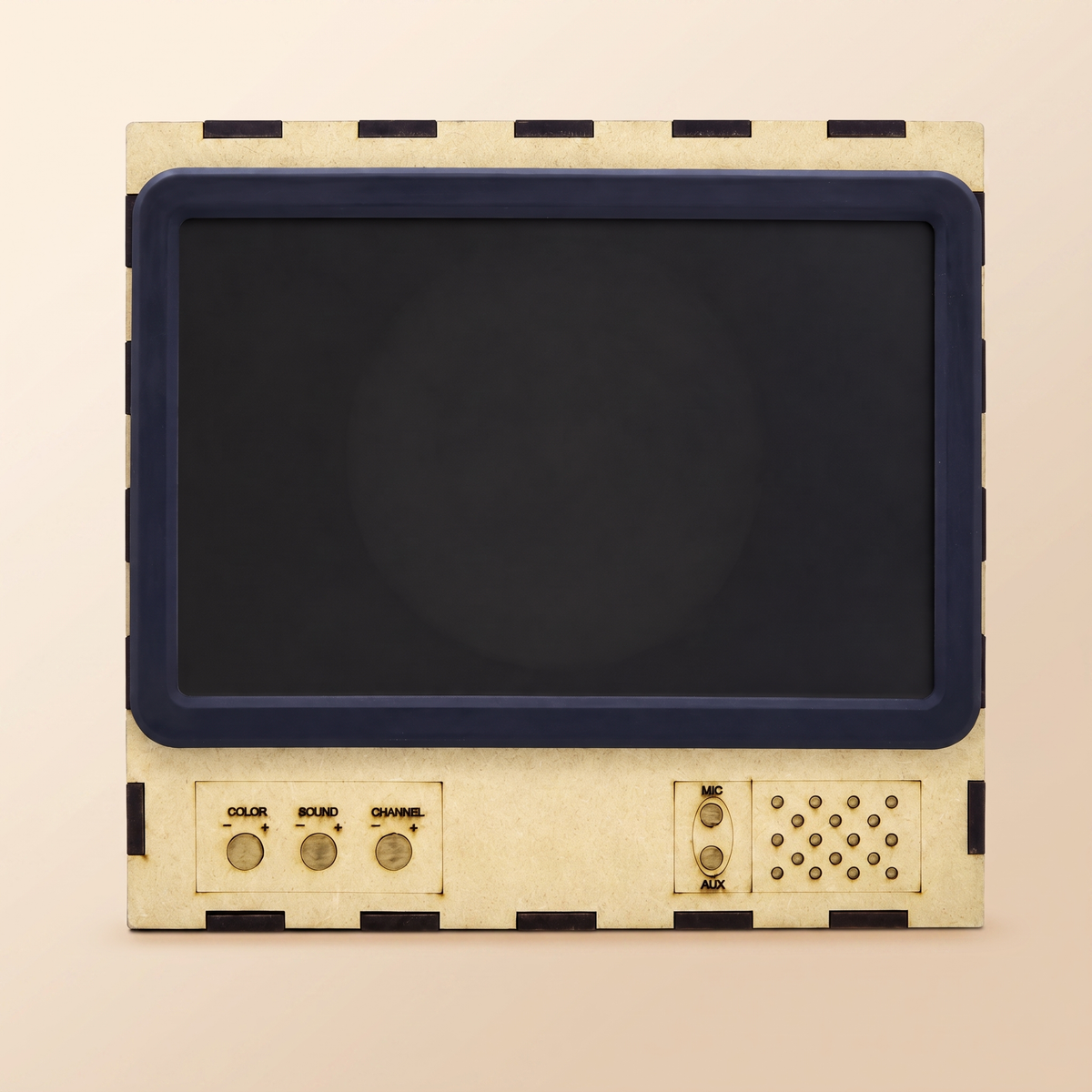Retro TV-Shaped Wooden Phone Stand with Magnifying Screen - Hands-Free Mini Cinema