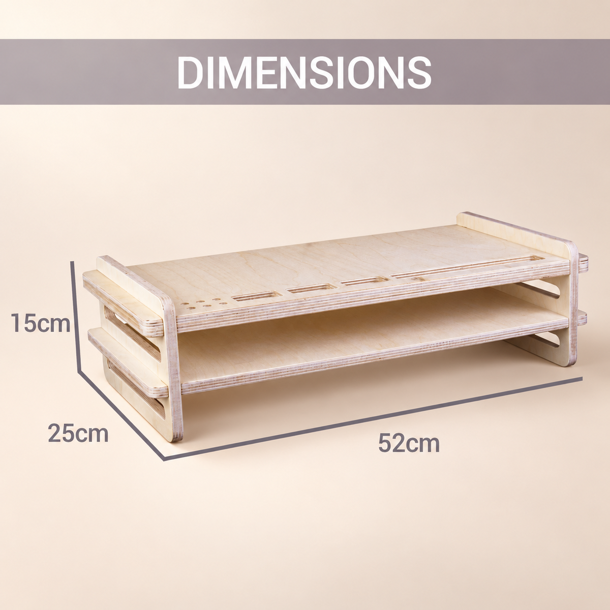 Wooden Monitor Stand - Design 2