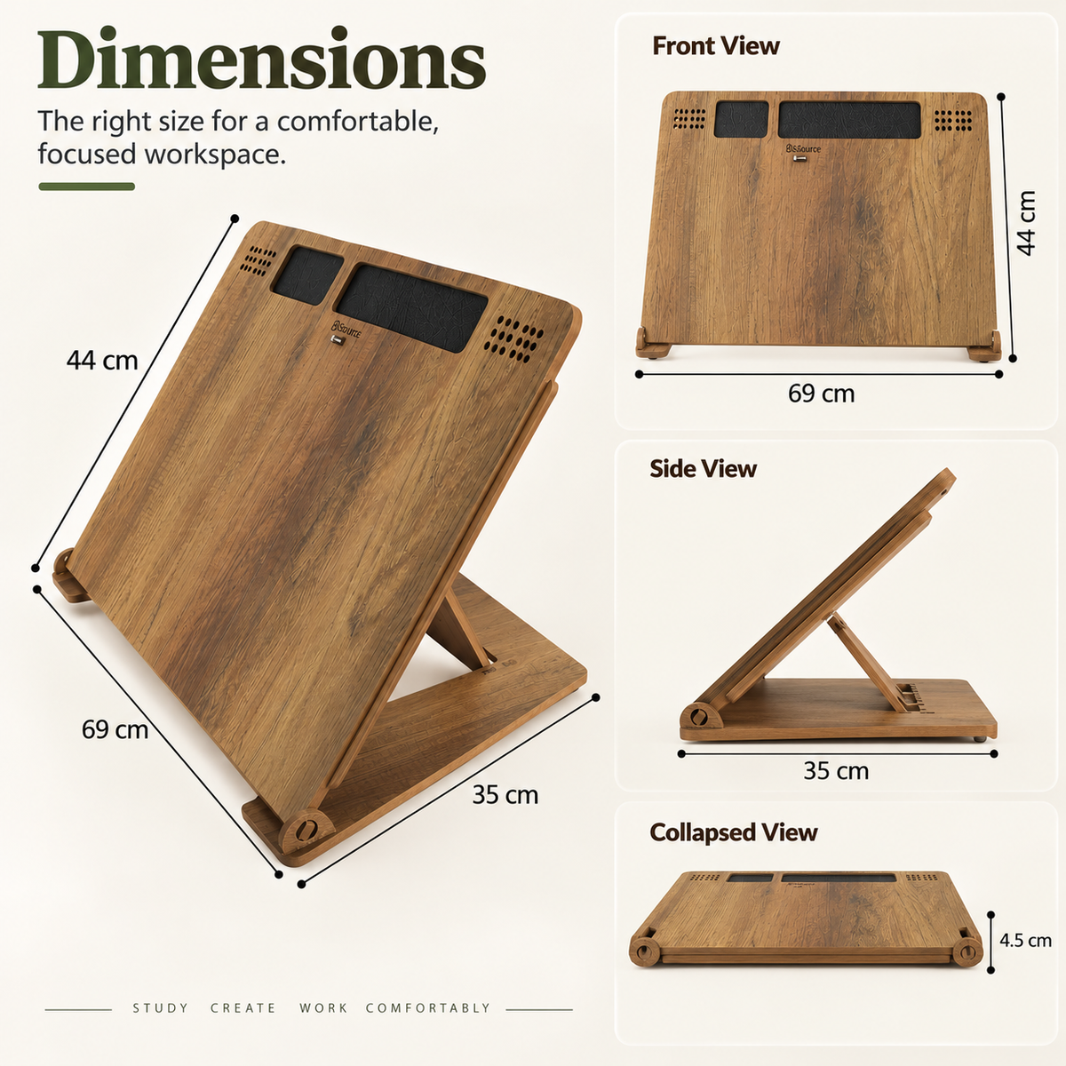 Wooden Drawing Board - All-in-One Foldable