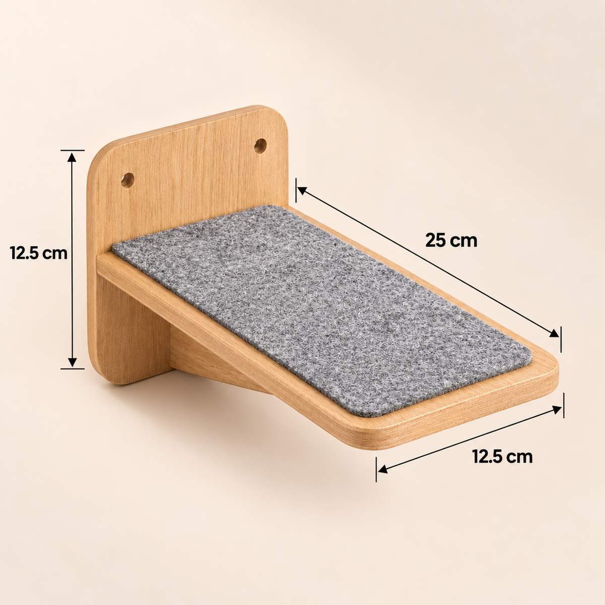 Wooden Corner Cat Bed with 4 Steps & Scratching Post - Wall-Mounted Set