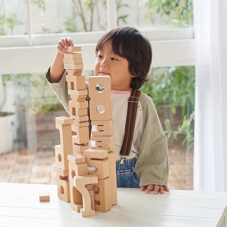 Wooden Number Blocks Learning Toy - Set of 10, Numbers 0-9, Birch Ply