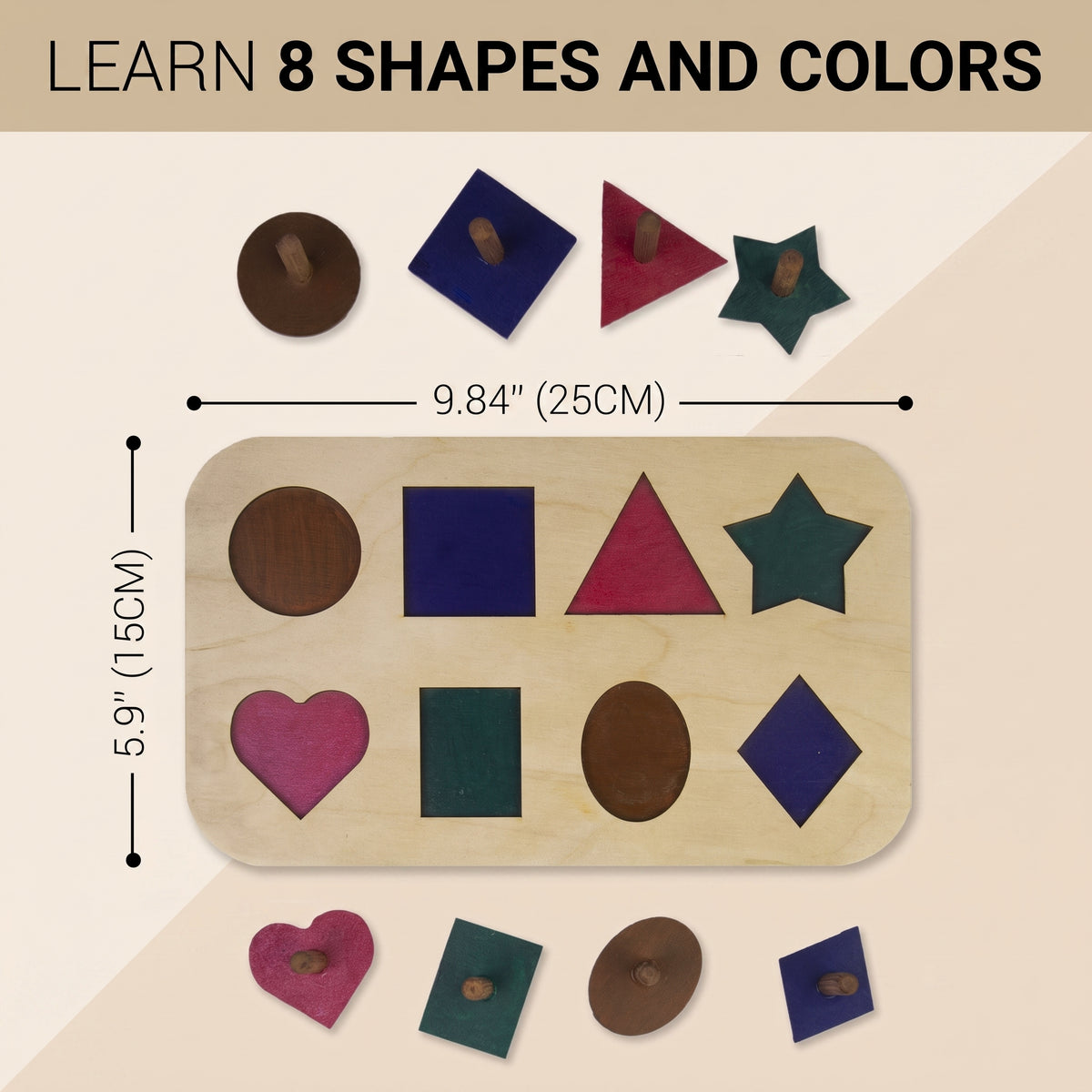 Wooden Shape Sorting Toy - Classic Montessori Shape Sorter for Kids