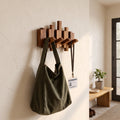 Wooden Piano Wall Hanger - Foldable Hooks, Old Burmese Teak, 4/6/8 Hook