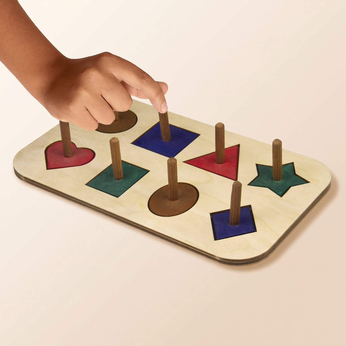 Wooden Shape Sorting Toy - Classic Montessori Shape Sorter for Kids
